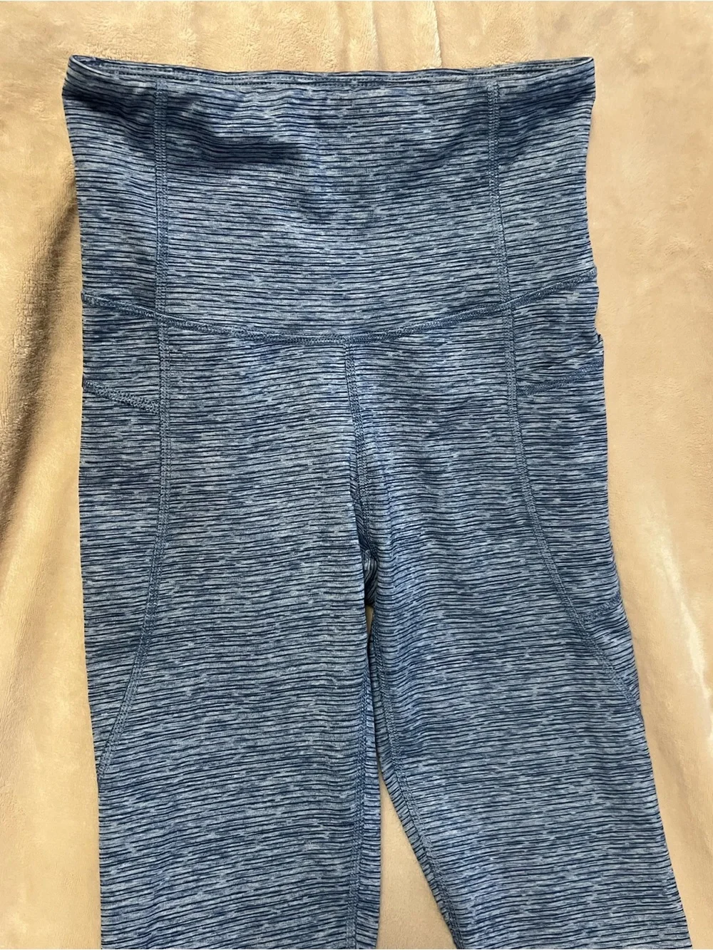 Champion XS High Waisted Heathered Blue Leggings Pockets Style